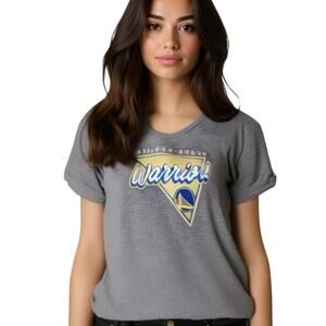 New Women's Golden State Warriors T Shirt Grey Drop Tail Back Large Playoffs